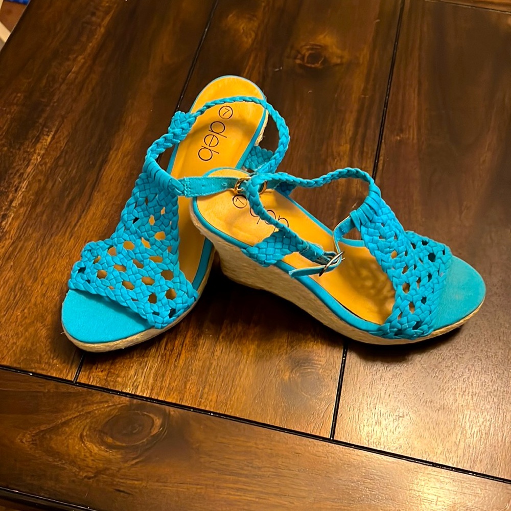 Turquoise Blue Sandals. New never been used .